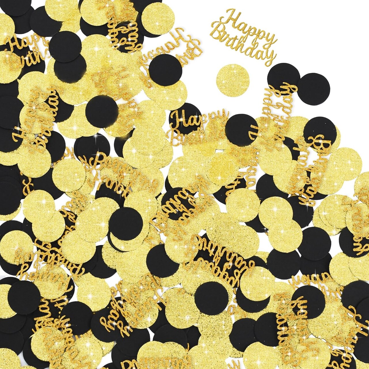 200PCS Gold & Silver Happy Birthday Confetti – Table Scatter for Parties